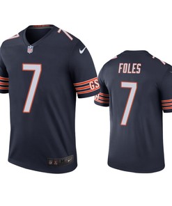 Chicago Bears Nick Foles Navy Color Rush Legend Jersey