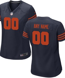 Chicago Bears Nike Womens Custom Throwback Game Jersey - Navy