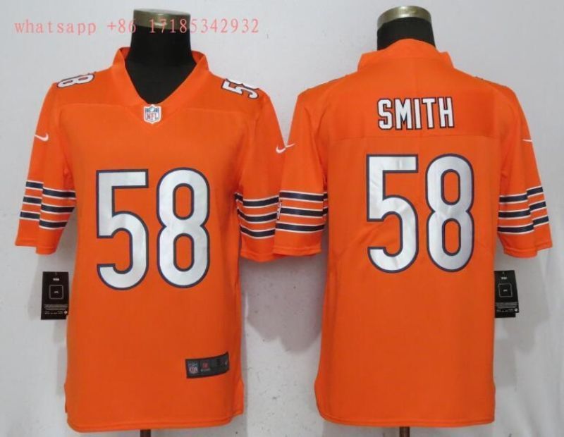 Chicago Bears Roquan Smith #58 Nfl 2020 Orange Jersey Jersey