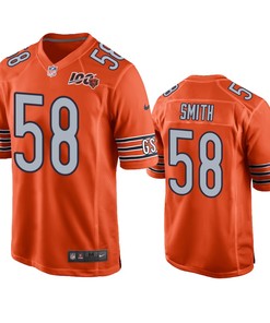 Chicago Bears Roquan Smith Orange 100th Season Game Jersey - Mens