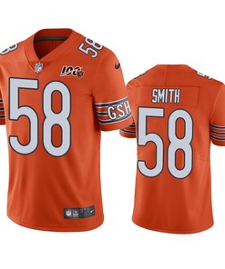 Chicago Bears Roquan Smith Orange 100th Season Vapor Limited Jersey