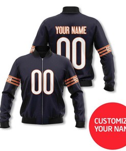 Chicago Bears Super Bowl Champions Blue Personalized Number Name Gift For Bears Fans Bomber Jacket