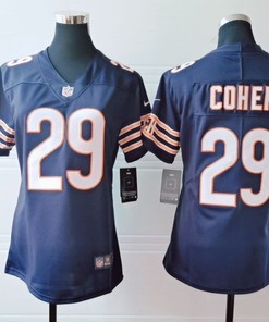 Chicago Bears Tarik Cohen #29 Nfl 2020 Black Blue Womens Jersey