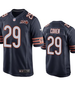 Chicago Bears Tarik Cohen Navy 100th Season Game Jersey - Mens