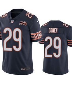 Chicago Bears Tarik Cohen Navy 100th Season Vapor Limited Jersey