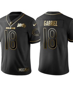 Chicago Bears Taylor Gabriel 100th Anniversary Black Gold Logo Jersey