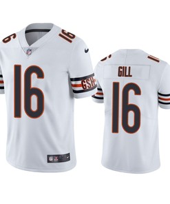 Chicago Bears Trenton Gill 16 White Vapor Limited Jersey
