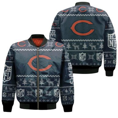 Chicago Bears Ugly Sweatshirt Christmas 3D Bomber Jacket