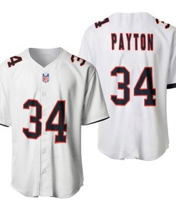 Chicago Bears Walter Payton #34 Great Player Nfl American Football Team Custom Game White 3d Designed Allover Gift For Bears Fans Baseball Jersey