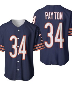 Chicago Bears Walter Payton #34 Great Player Nfl American Football Team Legacy Vintage Navy 3d Designed Allover Gift For Bears Fans Baseball Jersey