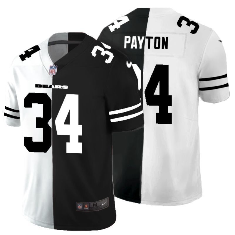 Chicago Bears Walter Payton #34 Nfl 2020 Black And White Jersey