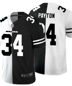 Chicago Bears Walter Payton #34 Nfl 2020 Black And White Jersey