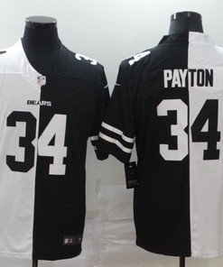 Chicago Bears Walter Payton #34 Nfl 2020 Black And White Jersey