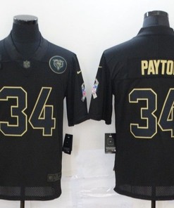 Chicago Bears Walter Payton #34 Nfl 2020 Black Jersey