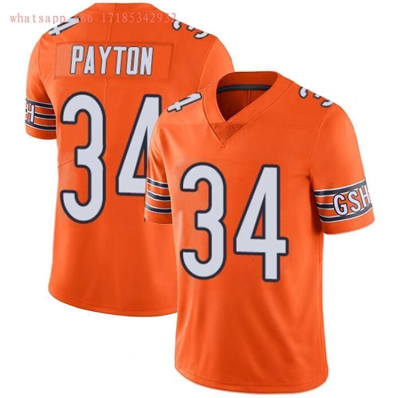 Chicago Bears Walter Payton #34 Nfl 2020 Orange Jersey Jersey