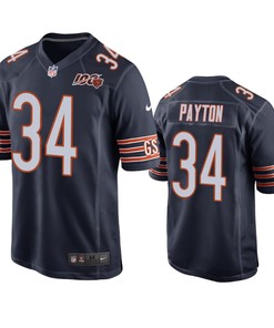 Chicago Bears Walter Payton Navy 100th Season Game Jersey - Mens