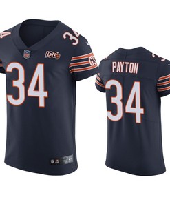 Chicago Bears Walter Payton Navy 100th Season Vapor Elite Jersey