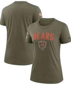 Chicago Bears Women's 2022 Salute To Service Legend T-Shirt - Olive