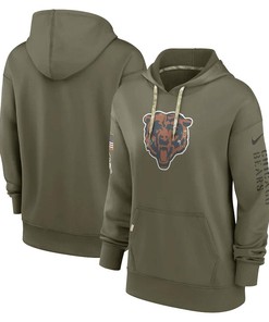 Chicago Bears Women's 2022 Salute To Service Performance Pullover Hoodie - Olive