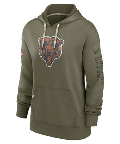 Chicago Bears Women's 2022 Salute To Service Performance Pullover Hoodie - Olive