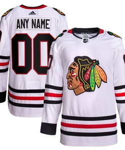Chicago Blackhawks Adidas Away Primegreen Authentic Pro Custom Jersey - White Custom Jerseys Nhl