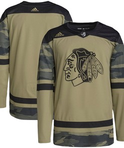 Chicago Blackhawks Adidas Military Appreciation Team Authentic Practice Jersey - Camo Nhl