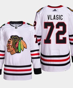 Chicago Blackhawks Alex Vlasic 72 White Away Primegreen Jersey 2022-23