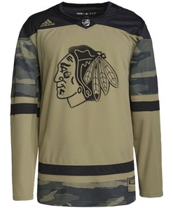 Chicago Blackhawks Military Appreciation Team Custom Practice Jersey - Camo