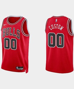 Chicago Bulls 00 Custom 2022-23 Icon Edition Red Men Jersey
