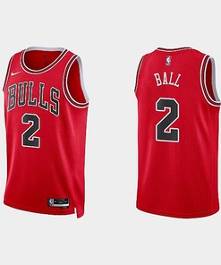 Chicago Bulls 2 Lonzo Ball 2022-23 Icon Edition Red Men Jersey