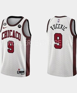 Chicago Bulls 9 Nikola Vucevic 2022-23 City Edition White Men Jersey