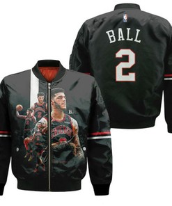 Chicago Bulls Lonzo Ball 2 NBA Basketball Statement Edition Black Gift For Bulls Fans Bomber Jacket