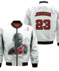 Chicago Bulls Michael Jordan 23 NBA Best Legends Ever White Gift For Bulls Fans Bomber Jacket