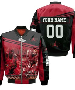 Chicago Bulls Michael Jordan 23 Personalized Bomber Jacket Model 1116