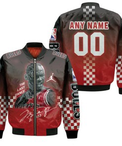 Chicago Bulls Michael Jordan 3 Signature NBA The Last Dance Gift With Custom Name Number For Bulls Fans Bomber Jacket
