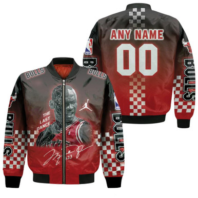 Chicago Bulls Michael Jordan 3 Signature NBA The Last Dance Gift With Custom Name Number For Bulls Fans Bomber Jacket