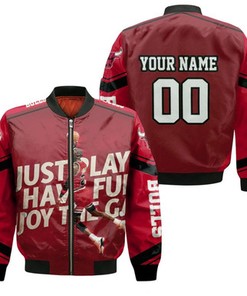 Chicago Bulls Michael Jordan Legend Just Play Have Fun Enjoy The Game Personalized Bomber Jacket Model 1124