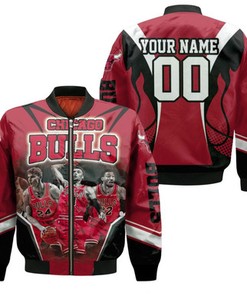 Chicago Bulls Michael Jordan With Legends Personalized Bomber Jacket Model 1138