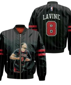 Chicago Bulls Zach LaVine 8 Great Player Basketball Team Black Gift For Bulls Fans Bomber Jacket