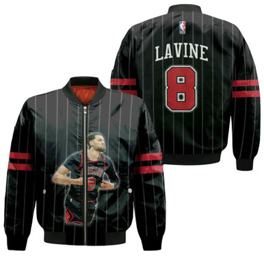 Chicago Bulls Zach LaVine 8 Great Player Basketball Team Black Gift For Bulls Fans Bomber Jacket
