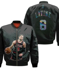 Chicago Bulls Zach LaVine 8 NBA Legends Basketball Team Black Gift For Bulls Fans Bomber Jacket