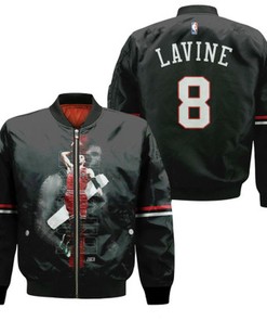 Chicago Bulls Zach LaVine 8 NBA Statement Edition Black 2019 Gift For Bulls Fans Bomber Jacket