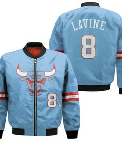 Chicago Bulls Zach Lavine 8 2020 City Edition Blue Jersey Inspired Bomber Jacket