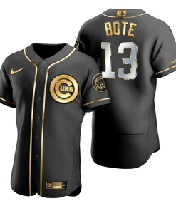 Chicago Cubs #13 David Bote Mlb Golden Brandedition Black Jersey Gift For Cubs Fans