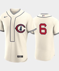 Chicago Cubs 2022-23 Field of Dreams Cream 6 Zach McKinstry Jersey