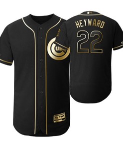 Chicago Cubs #22 Jason Heyward Mlb 2019 Golden Brandedition Black Jersey Gift For Cubs Fans