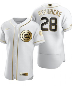 Chicago Cubs #28 Kyle Hendricks Mlb Golden Brandedition White Jersey Gift For Cubs Fans