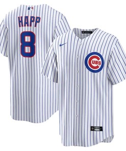 Chicago Cubs #8 Ian Happ Home Replica Jersey - White
