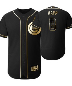 Chicago Cubs #8 Ian Happ Mlb 2019 Golden Brandedition Black Jersey Gift For Cubs Fans
