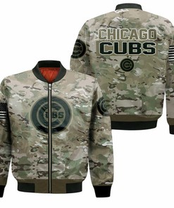 Chicago Cubs Camouflage Veteran 3D Bomber Jacket Model 1148